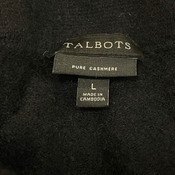 Talbots L Black Cashmere Turtleneck | Old Money Classic, Pure Luxe Staple $280 - Picture 3 of 6